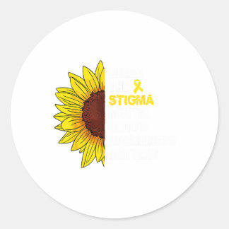 Das Stigma Mental Health Awareness Problem Sunflo Runder Aufkleber