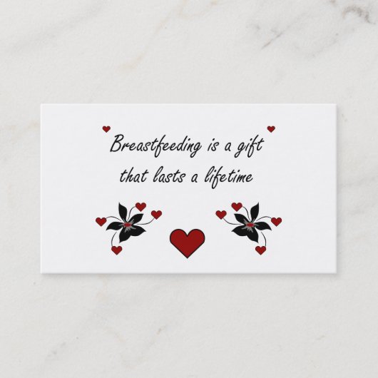 Das Stillen ist ein Geschenk Visitenkarte (Vorderseite)