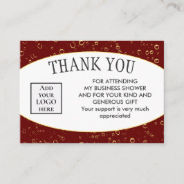 Das stilvolle Burgundy Business Shower Logo DANKE Begleitkarte