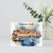 Das stilvolle Dubrovnik Croatia Aquarellmalerei Postkarte (Stehend Vorderseite)