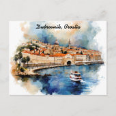 Das stilvolle Dubrovnik Croatia Aquarellmalerei Postkarte (Vorderseite)