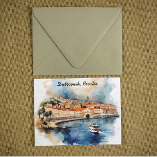 Das stilvolle Dubrovnik Croatia Aquarellmalerei Postkarte