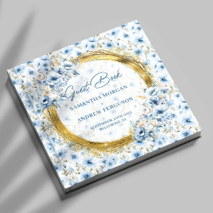 Das stilvolle Light Blue Gold Glitzer Wedding Gues Gästebuch