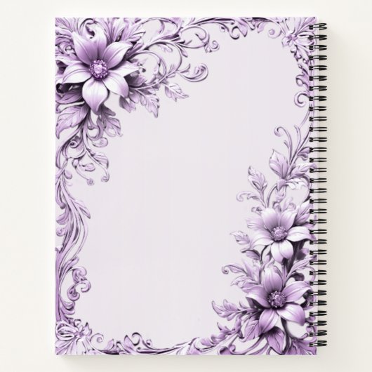 Das stilvolle Purple Flowers-Notebook Notizblock (Rückseite)