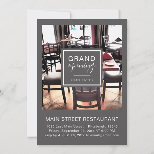 Das stilvolle Restaurant Opening Einladung (Vorderseite)