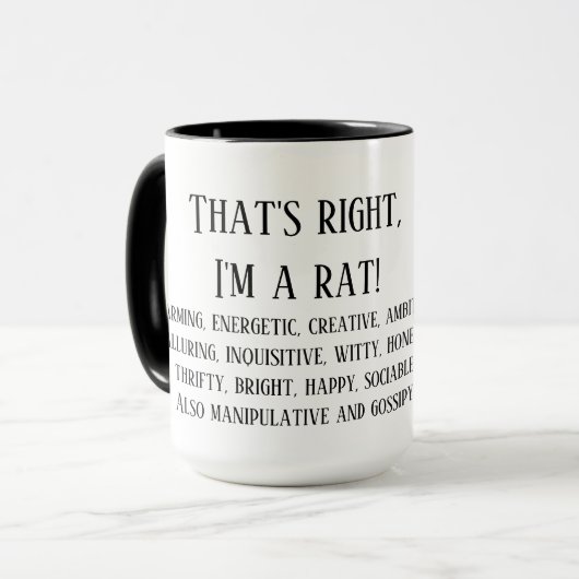 Das stimmt, ich bin eine Ratte! Tasse (Vorderseite Links)