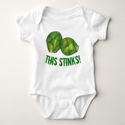 Das stinkt! Stinky Green Brussels Sprouts Veggie Baby Strampler (Vorderseite)