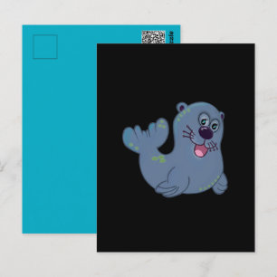 Das Stoff-Siegel bei Zazzle Maskottchen Logo Chara Postkarte