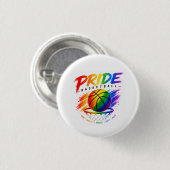 Das Stolz-Basketball-Regenbogendesign Button (Vorne & Hinten)