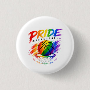Das Stolz-Basketball-Regenbogendesign Button