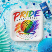 Das Stolz-Basketball-Regenbogendesign Pappteller (Party)