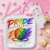 Das Stolz-Basketball-Regenbogendesign Pappteller (Party)