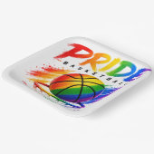 Das Stolz-Basketball-Regenbogendesign Pappteller (Gewinkelt)
