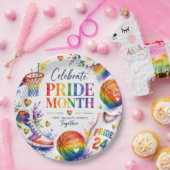 Das Stolz-Basketball-Regenbogendesign Pappteller (Party)