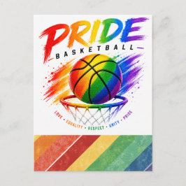 Das Stolz-Basketball-Regenbogendesign Postkarte