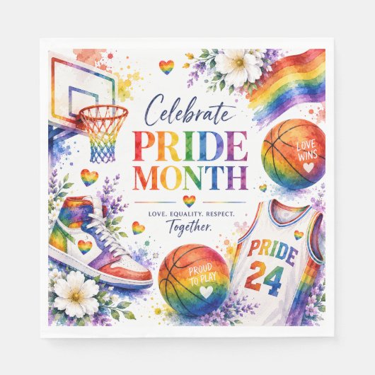 Das Stolz-Basketball-Regenbogendesign Serviette (Vorderseite)