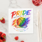 Das Stolz-Basketball-Regenbogendesign Serviette (Beispiel)