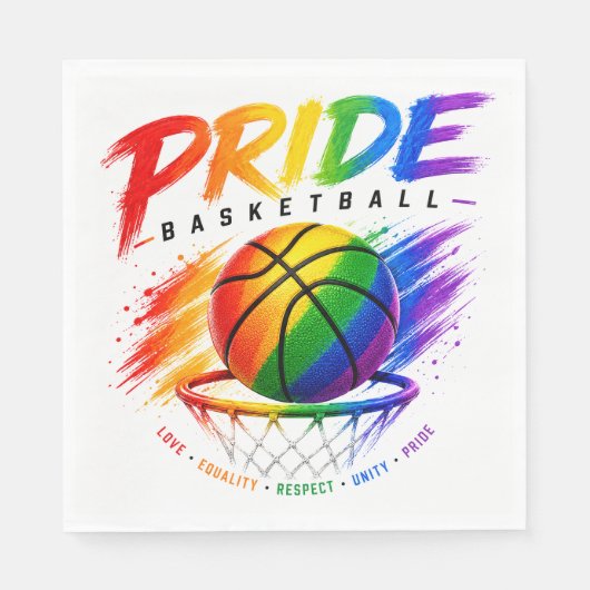 Das Stolz-Basketball-Regenbogendesign Serviette (Vorderseite)
