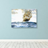 Das stolze Schiffsgemälde von Montague Dawson Leinwanddruck (Insitu (Holzboden))