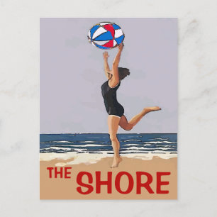 Das Strand Vintage Style Poster Card Postkarte