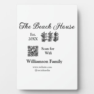 Das Strandhaus fügt Familienname Q R Scan Wifi Web Fotoplatte