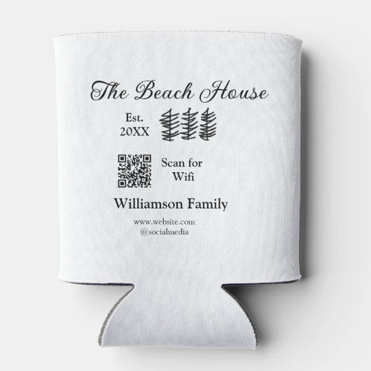 Das Strandhaus trägt den Familiennamen Q R und sca Dosenkühler (Rückseite)