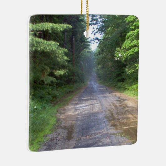 Das Straßen-Zuhause - Land-Straße in Maine Keramikornament (Rechts)