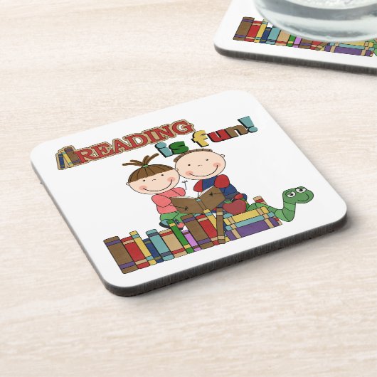 Das Strichmännchen-Kinderablesen ist- Spaß Getränkeuntersetzer (Linke Seite)