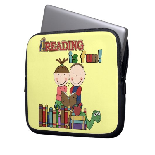 Das Strichmännchen-Kinderablesen ist- Spaß Laptopschutzhülle (Vorderseite Links)