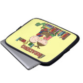 Das Strichmännchen-Kinderablesen ist- Spaß Laptopschutzhülle (Vorne Knopf)