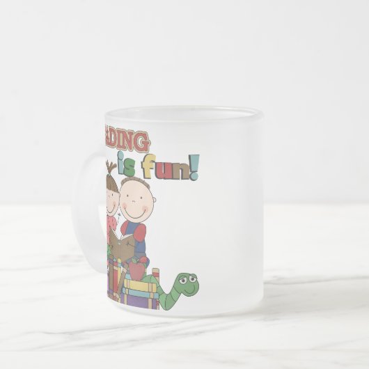 Das Strichmännchen-Kinderablesen ist- Spaß Mattglastasse (Vorderseite Links)