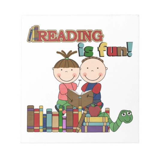 Das Strichmännchen-Kinderablesen ist- Spaß Notizblock (Vorderseite)