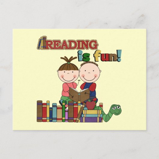 Das Strichmännchen-Kinderablesen ist- Spaß Postkarte (Vorderseite)