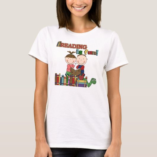 Das Strichmännchen-Kinderablesen ist- Spaß T-Shirt (Vorderseite)