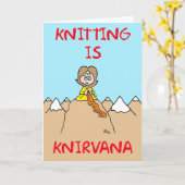 das Stricken ist knirvana Karte (Gelbe Blume)