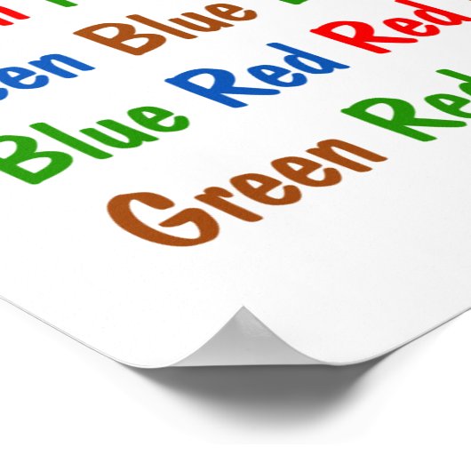 Das Stroop Test Poster (Ecke)