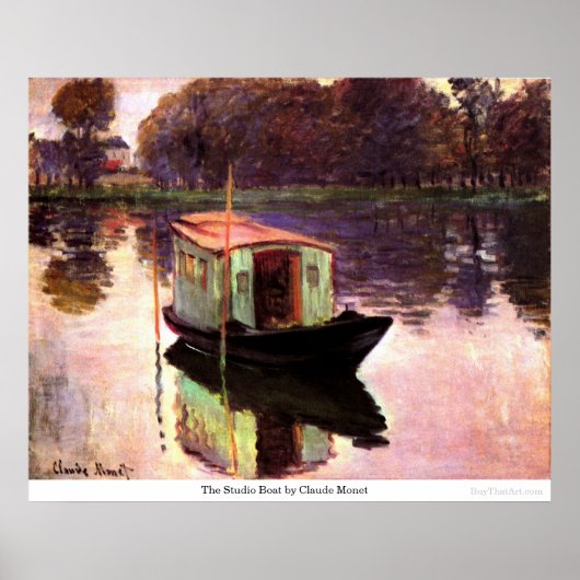 Das Studio Boat von Claude Monet Poster (Vorne)