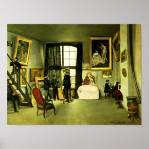 Das Studio des Künstlers, 1870 Poster