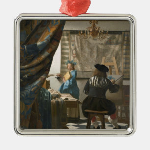 Das Studio des Künstlers, c.1665-66 (Öl auf Silbernes Ornament