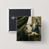 Das Studio des Künstlers, c.1665-6 Button (Vorne & Hinten)