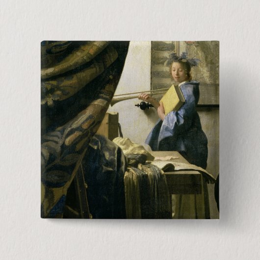 Das Studio des Künstlers, c.1665-6 Button (Vorderseite)