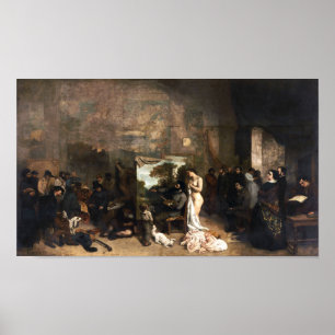 Das Studio des Malers durch Courbet - Plakat