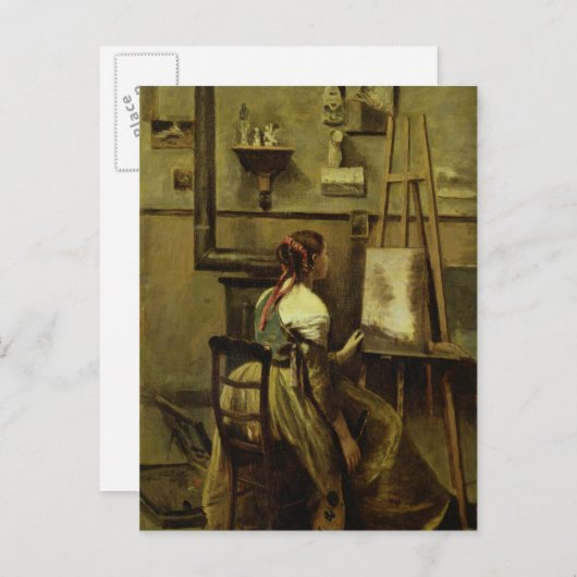 Das Studio von Corot Postkarte (Vorne/Hinten)