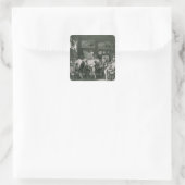 Das Studio von Jacques Louis David Quadratischer Aufkleber (Tasche)