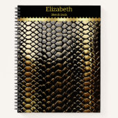 Das Studium von Schwarz-Gold-Schlangen-Mustern Notizblock (Vorderseite)