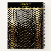 Das Studium von Schwarz-Gold-Schlangen-Mustern Notizblock (Rückseite)