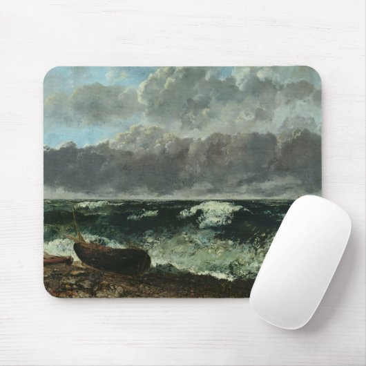 Das stürmische Meer oder, die Welle, 1870 Mousepad (Mit Mouse)