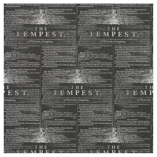 Das Sturmshakespeare-Spiel-Gewebe Stoff (Nahaufnahme)