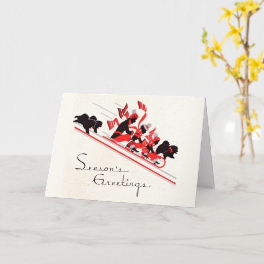 DAS STÜRZEN DURCH DIE SCHNEE Chow-Chow Karten (Gelbe Blume)