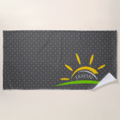 Das Sun Dunkel Grau Beach Handtuch (Vorderseite)